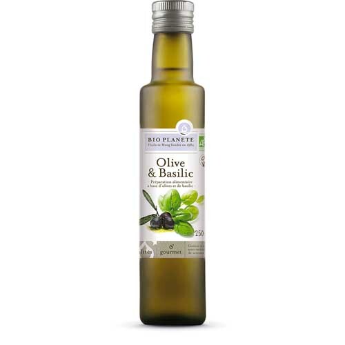 Huile d'olive et basilic 250ml Bio