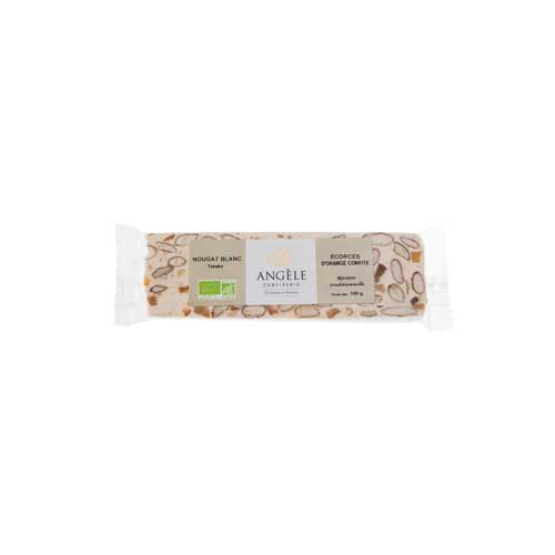 White Nougat with candied orange peel Organic