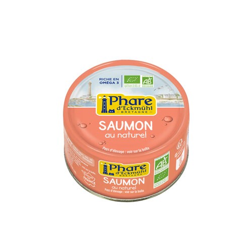Saumon bio au naturel sans peau ni aretes 93g