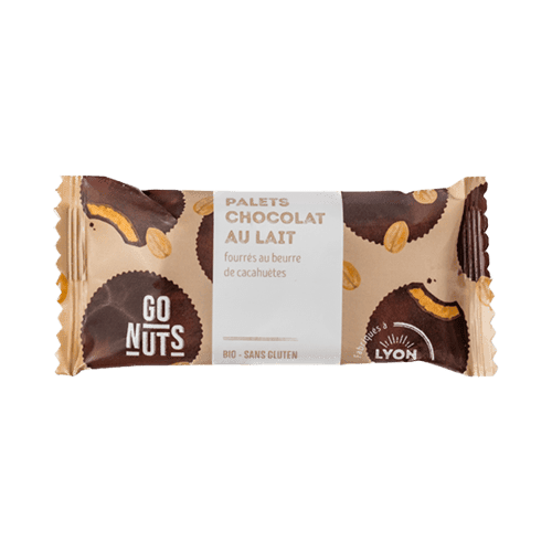 Milk Chocolate Discs Filled with Peanut Butter 2X17G Go Nuts Bio