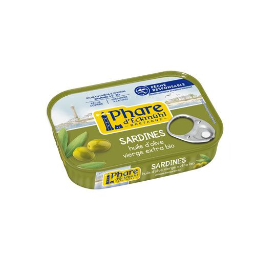 Sardines pêche responsable huile d’olive vierge extra bio 135g