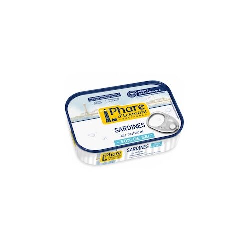 Bretagnische Sardinen natur mit 50 % weniger Salz 115 g